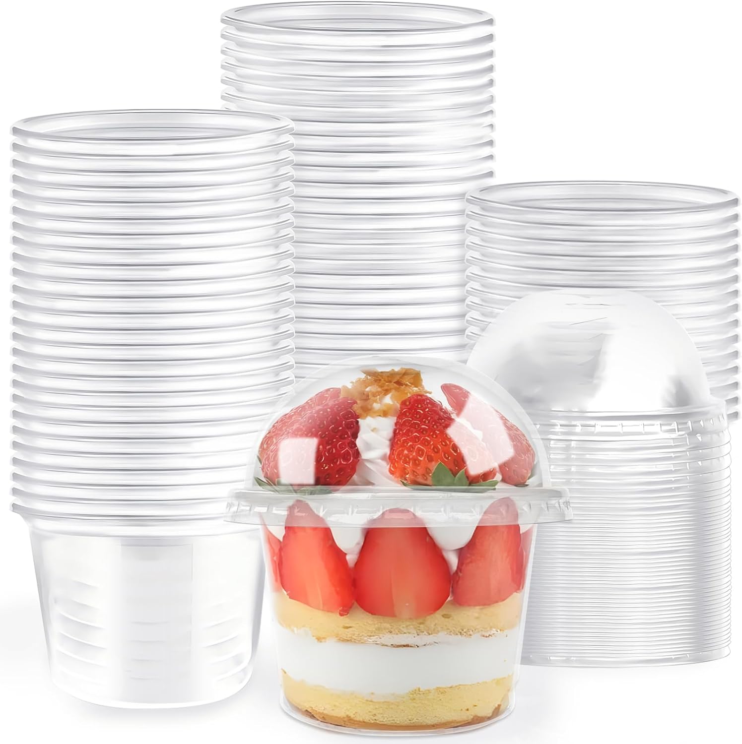 Plastic Dome Clear - 50 Pack 8oz Clear Plastic Cups