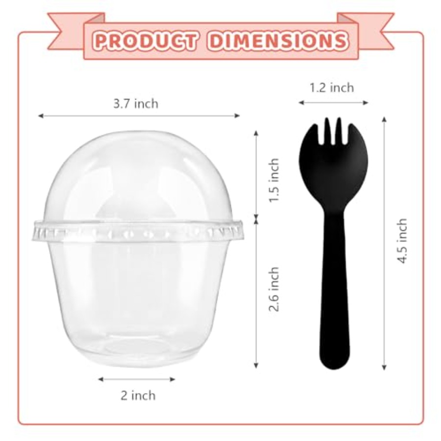 100Pcs 10oz Plastic Dessert Cu - đánh giá và giá Plastic Dome Clear