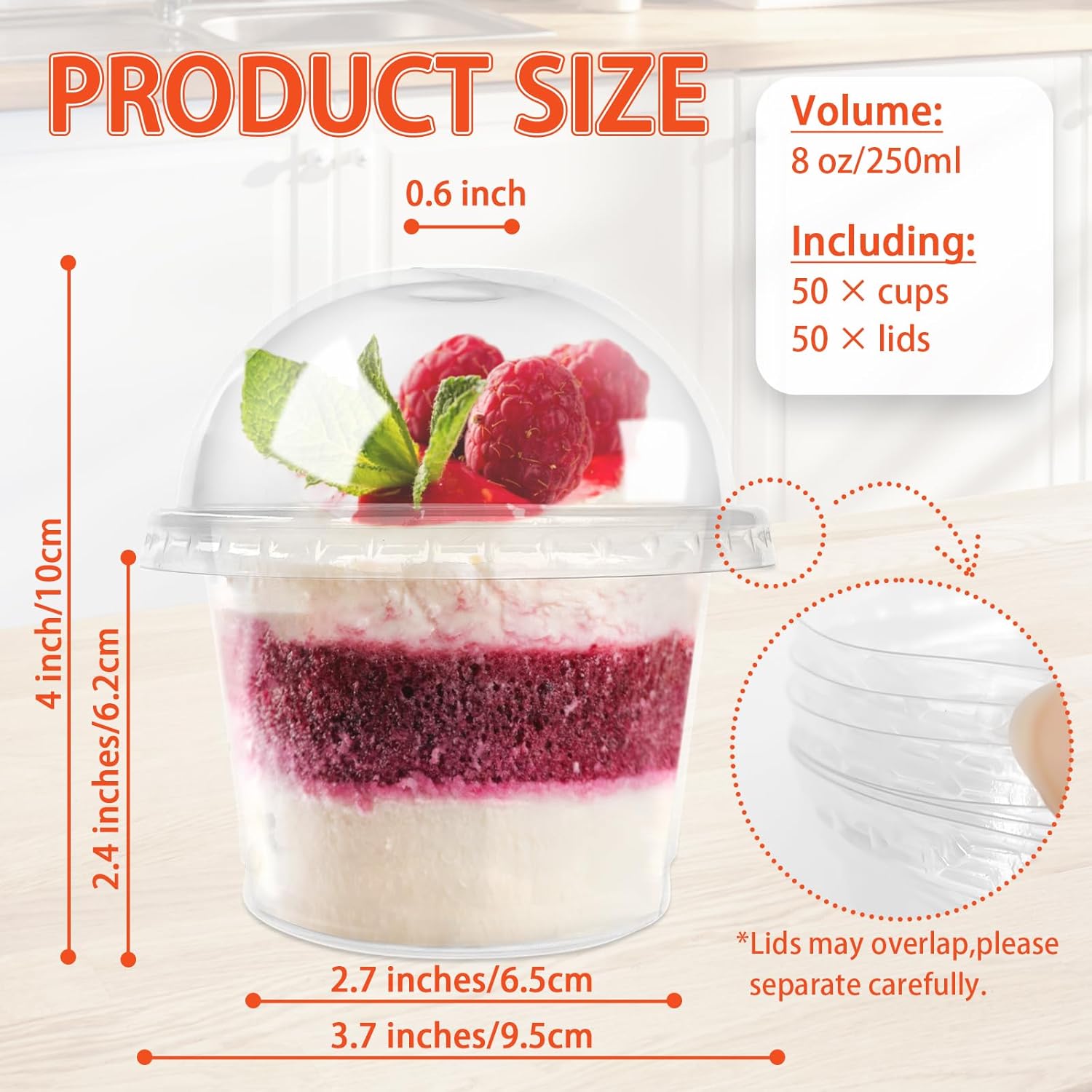 50 Pack 8oz Clear Plastic Cups - đánh giá và giá Plastic Dome Clear
