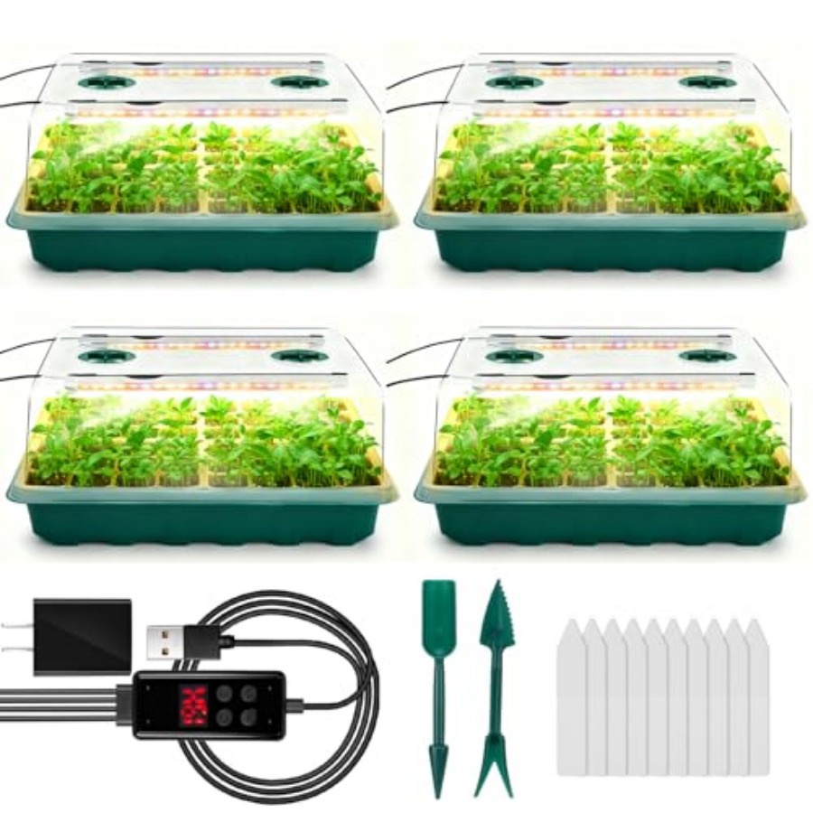 Seed Starter Tray with Grow Li - đánh giá và giá Humidity Dome Kit