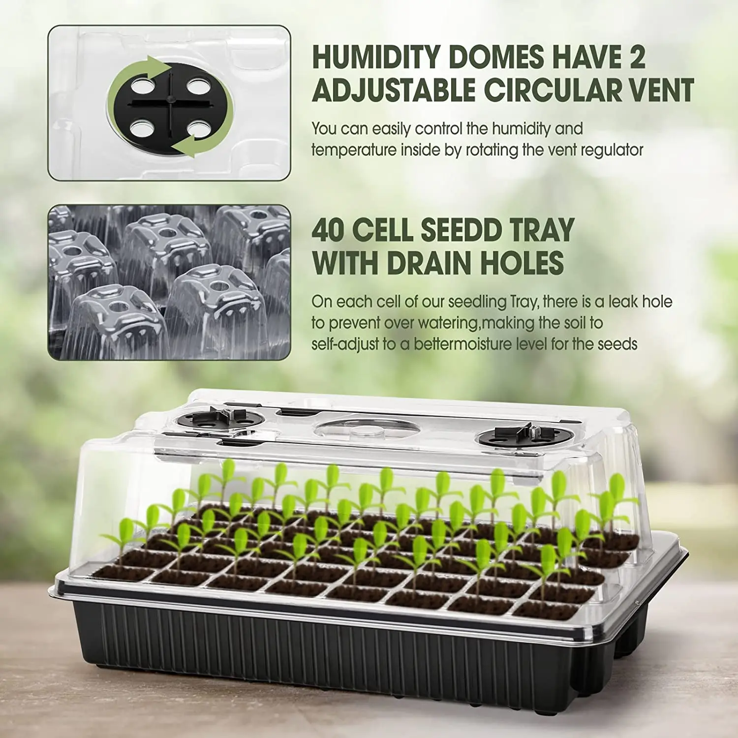 1 Set, Seed Starter Trays With - đánh giá và giá Humidity Dome Kit
